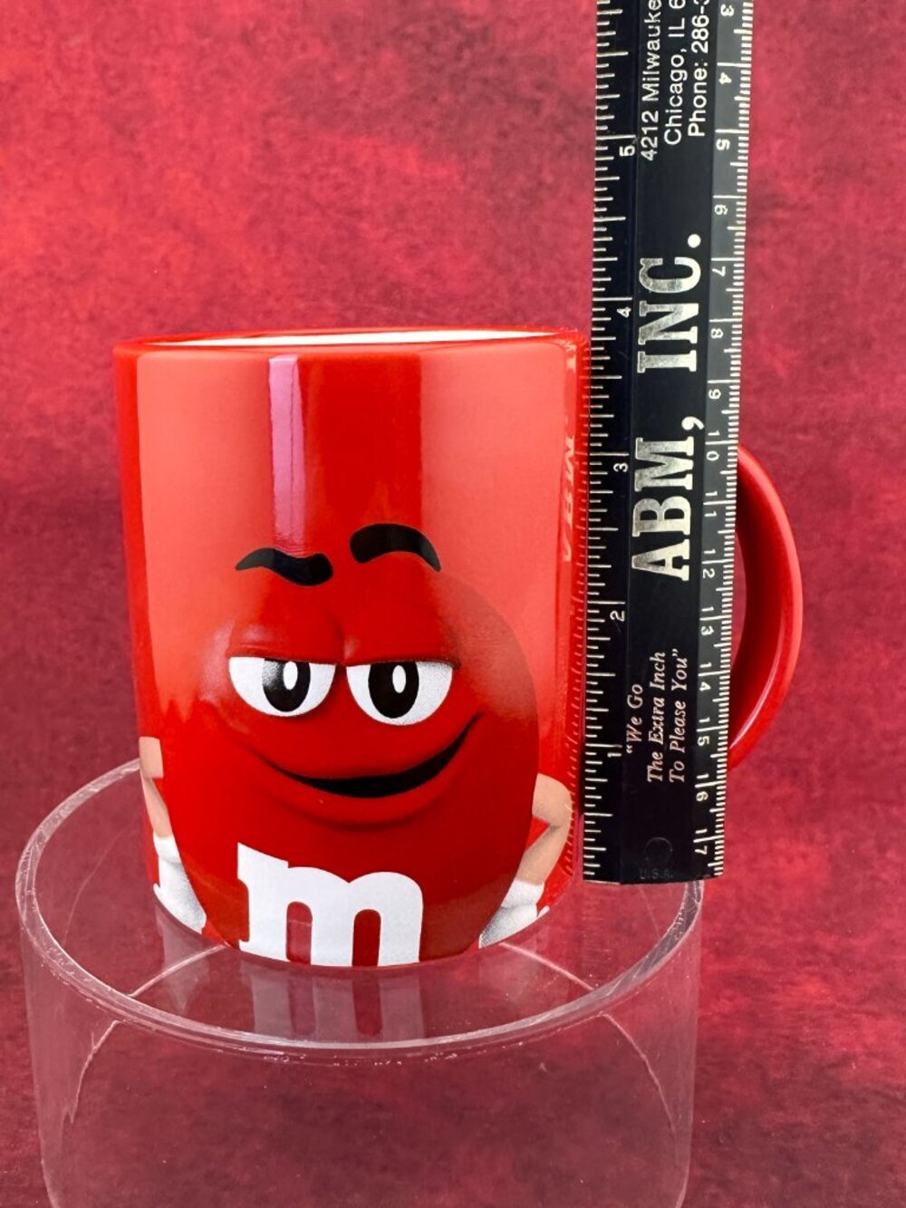 RED M&M MUG " RED LOOKS GOOD ON ME" COFFEE CUP TEA 2020 FRNAKFORD CANDY - Picture 5 of 6